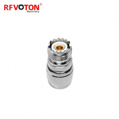 Silver Straight N Male To UHF SO-239 SO239 Female Connector Adaptor