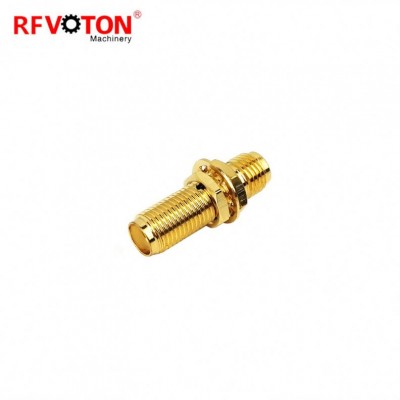 Brass adapter sma female bulkhead BH to SMA female Jack RF ADAPTER straight gold plating