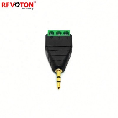 2.5mm 3 Ploe CCTV DC Power Stereo Male Plug To AV Screw Video Balun Terminal Jack 2.5 mm Male 3 Pin