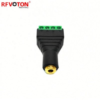 3.5mm 1/8" Inch Female Jack Audio Connector To 4 Pin Terminal Stereo Adapter With 4 Pole Screw