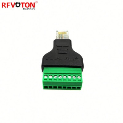 RJ45 8P8C Cat5 Male Ethernet To AV Screw Terminal 8 Pin Block Converter Adapter Digital DVR