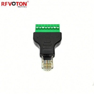 RJ45 8P8C Cat5 To Screw Terminal Adaptor RJ45 Male to 8 Pin Screw Terminal Adapter for Audio Video CCTV Baluns