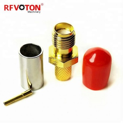 SMA Electrical Connectors Types SMA Female Jack Straight Connector Crimp For RG142 RG400 RG303 Cable