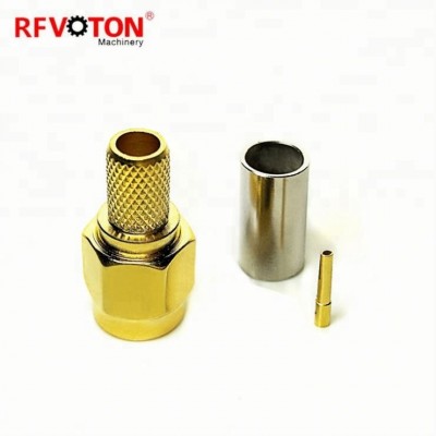 Crimping Type RP SMA Male RP SMA Plug Connector For RG58 Cable