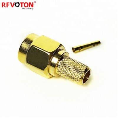 Reversed Polarity SMA RF Connector RP-SMA Plug Connector Crimping For LMR200 Coaxial Cable