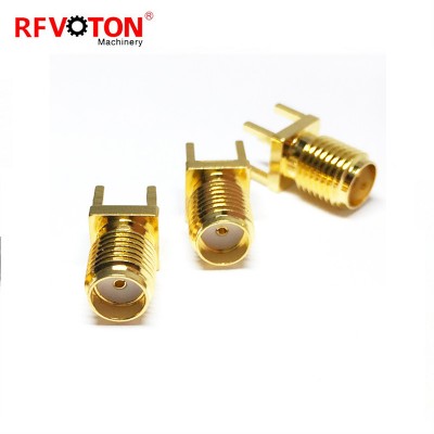 sma pcb female edge mount rf coaxial connector