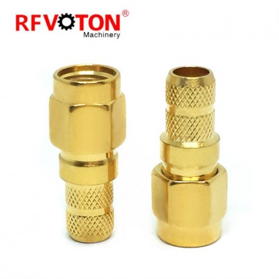 RF coaxial  sma gold plated crimp male plug straight for lmr240 cable connector